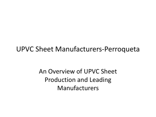upvc sheet manufacturers perroqueta