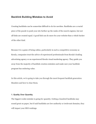 Backlink Building Mistakes to Avoid
