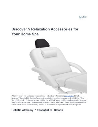 Discover 5 Relaxation Accessories for Your Home Spa