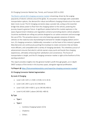 EV Charging Connector Market: Key Drivers & Opportunities