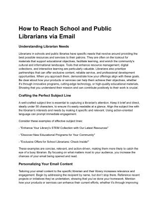 how to reach school and public librarians