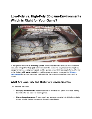 Low-Poly vs. High-Poly Environments_ Which is Right for Your Game_