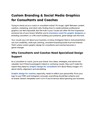 Custom Branding & Social Media Graphics for Consultants and Coaches