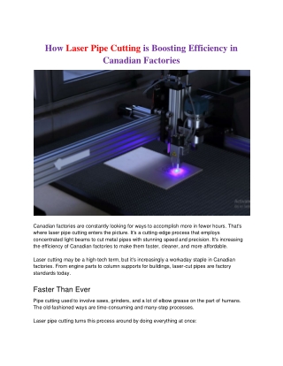 how laser pipe cutting is boosting efficiency
