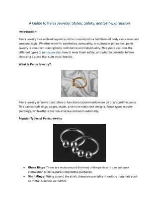 a guide to penis jewelry styles safety and self