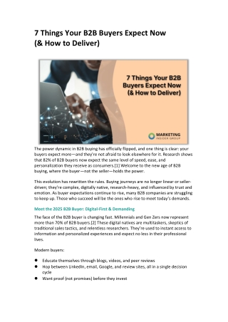 7 Things Your B2B Buyers Expect Now (& How to Deliver)