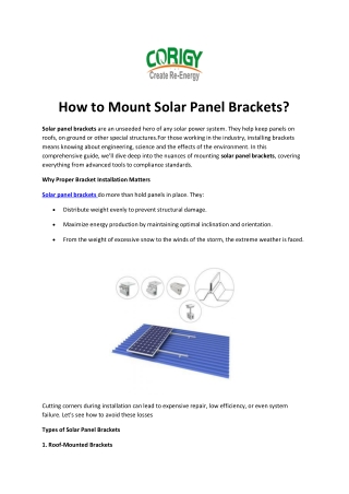 How to Mount Solar Panel Brackets?