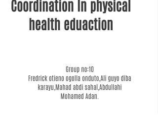 coordination in physical health eduaction