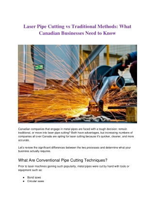 Laser Pipe Cutting vs Traditional Methods_ What Canadian Businesses Need to Know