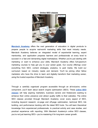online seo classes