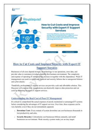 How to Cut Costs and Improve Security with Expert IT Support Services
