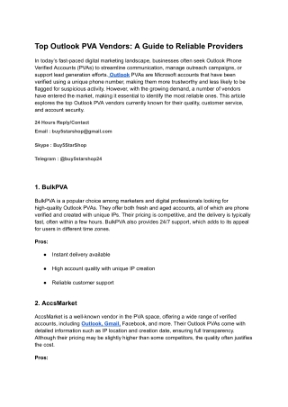 Top Outlook PVA Vendors