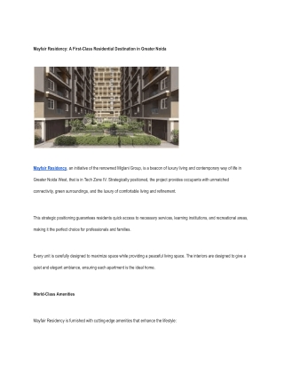 mayfair residency a first class residential