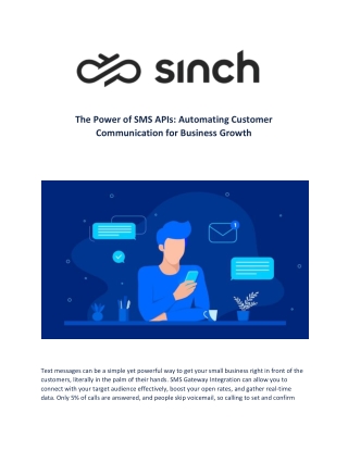 The Power of SMS APIs Automating Customer Communication for Business Growth