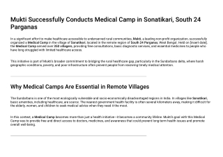 Medical Camp mukti
