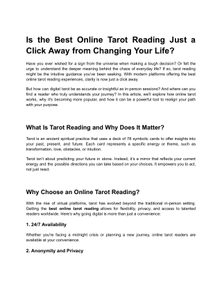 is the best online tarot reading just a click