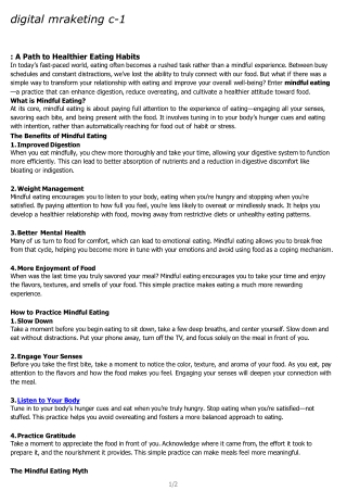 Health and Wellness