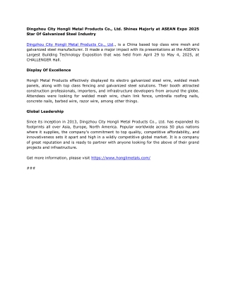 Dingzhou City Hongli Metal Products Co., Ltd