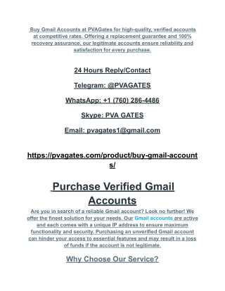Buy Old Gmail Accounts – Get Verified Accounts Today
