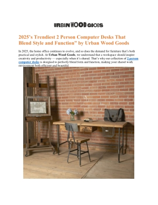 Custom 2 Person Computer Desks for Your Workspace  Urban Wood Goods