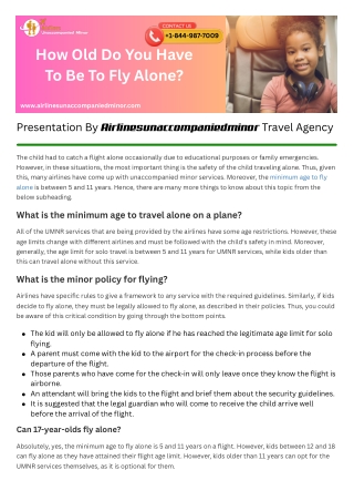 How Old Do You Have to Be to Fly Alone?