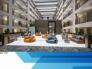 Residential Amenity Spaces: Sophisticated 3D Interior Design for Apartments