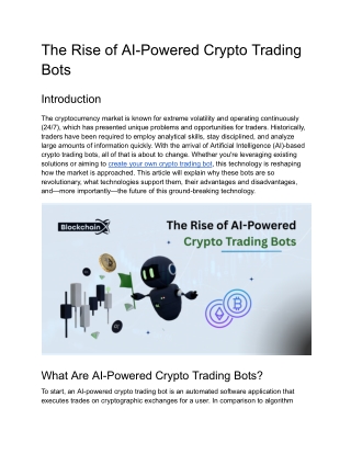 The Rise of AI-Powered Crypto Trading Bots