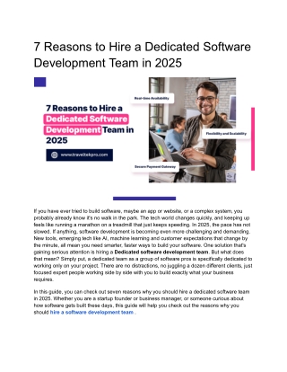 7 Reasons to Hire a Dedicated Software Development Team in 2025