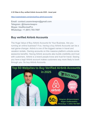 4.30 Sites to Buy verified Airbnb Accounts 2025 - travel post