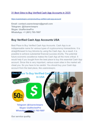 31 Best Sites to Buy Verified Cash App Accounts in 2025