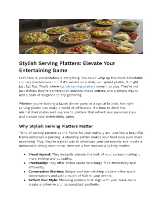Stylish Serving Platters_ Elevate Your Entertaining Game