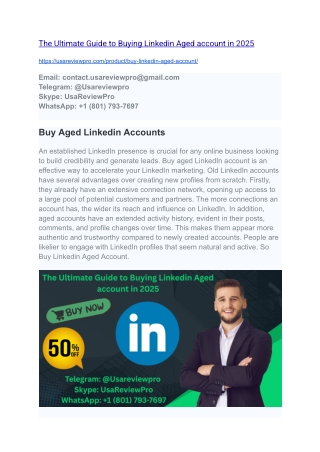 The Ultimate Guide to Buying Linkedin Aged account in 2025
