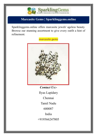 Marcasite Gems | Sparklinggems.online