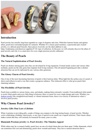 Pearl Jewelry: An Ageless Enhancement to Your Collection