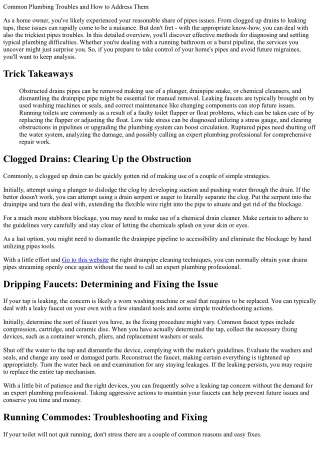 common plumbing troubles and how to address them