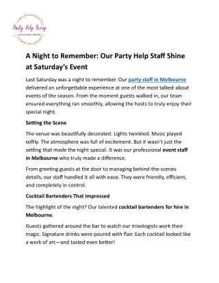 A Night to Remember