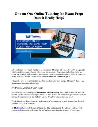 one on one online tutoring for exam prep does