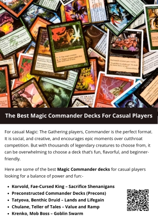 the best magic commander decks for casual players