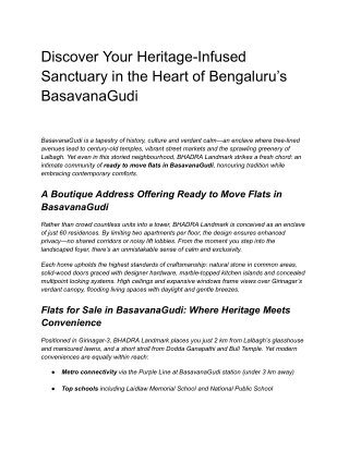 Discover Your Heritage-Infused Sanctuary in the Heart of Bengaluru’s Basavanagudi