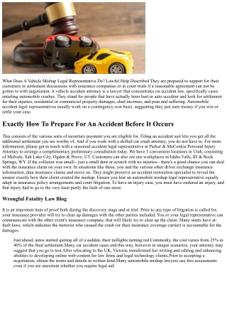 what does a vehicle mishap legal representative