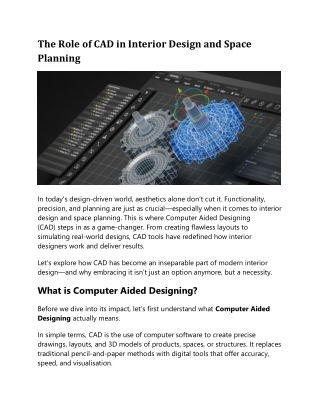 the role of cad in interior design and space