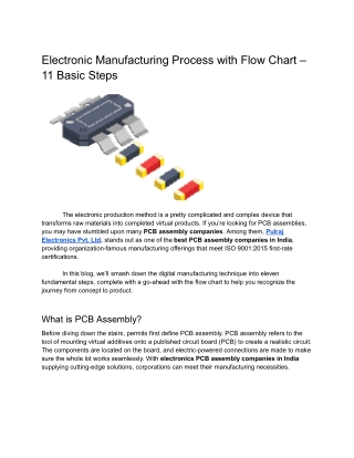 electronic manufacturing process with flow chart