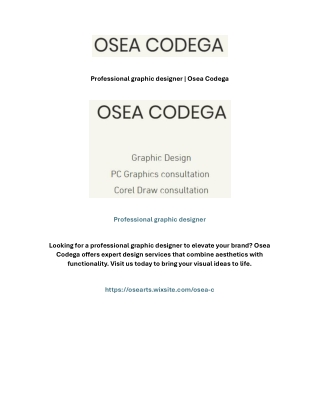 professional graphic designer osea codega