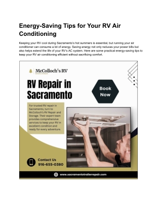 energy saving tips for your rv air conditioning