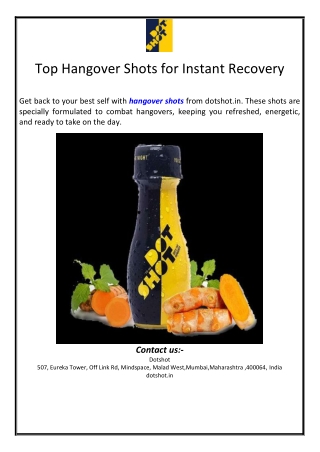 Top Hangover Shots for Instant Recovery