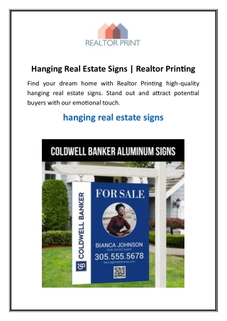 Hanging Real Estate Signs