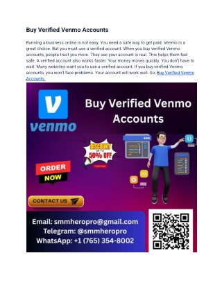 Best Sites To Buy Verified Venmo Accounts In usa