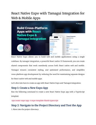 react native expo with tamagui integration