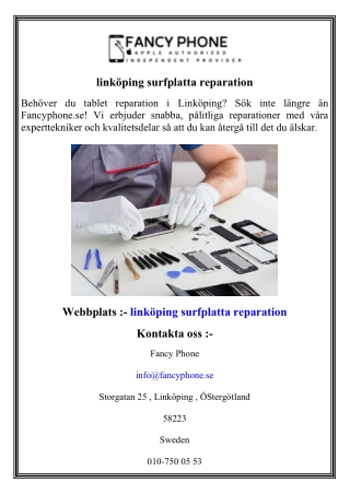 link ping surfplatta reparation