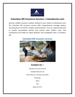 Columbus MS Insurance Services  Columbusins.com
